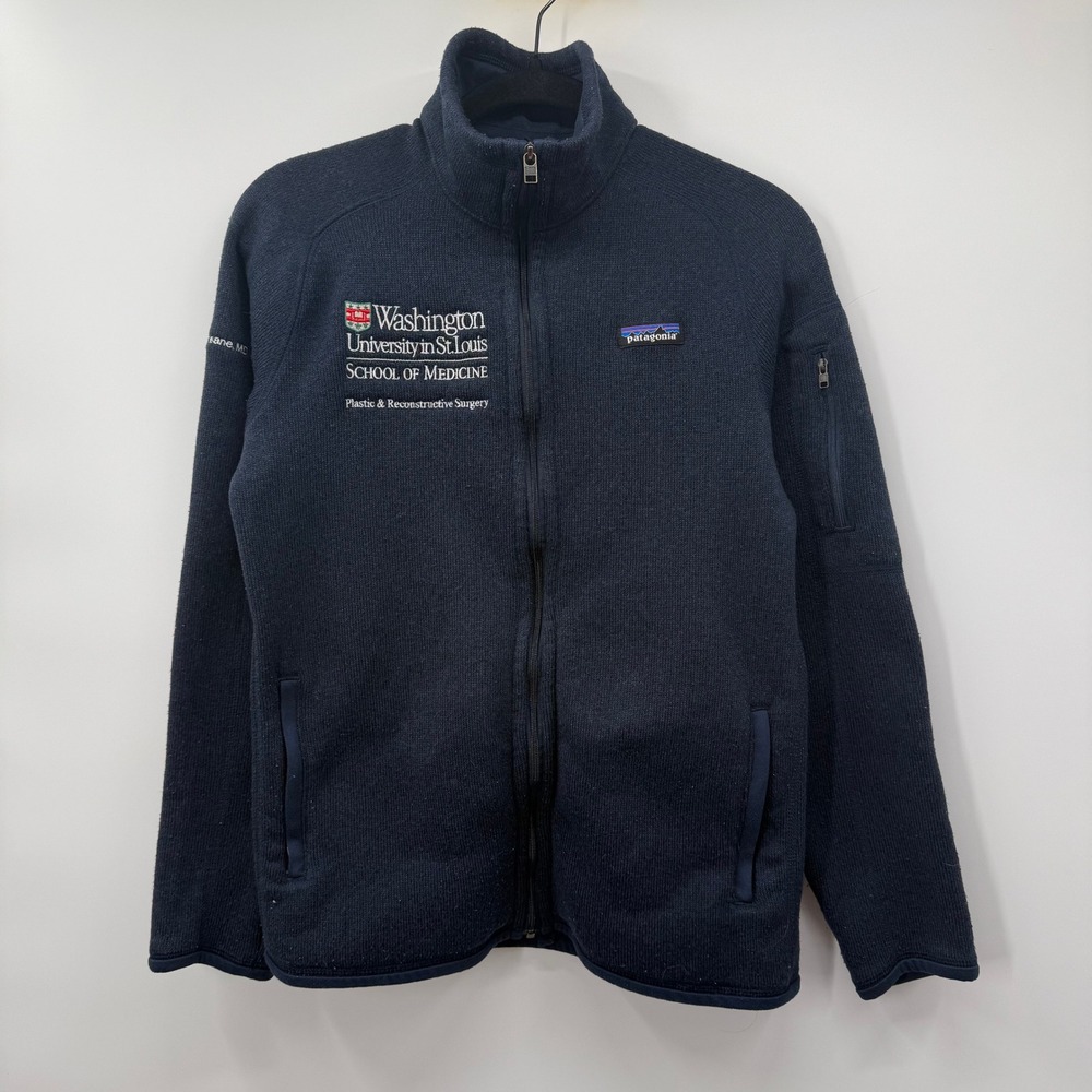 Patagonia Mens Size Medium Pullover Sweatshirt Navy Blue Hiking Cotton